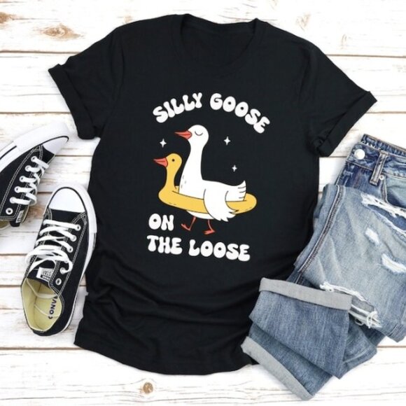 Gildan Other - Silly Goose Shirt, Silly Goose On The Loose Shirt, Funny Graphic Tee